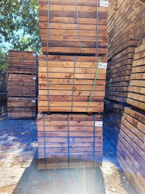 Brown Treated Softwood Garden Sleepers UC3/PEFC – 95x195x1200mm – Pack of 50