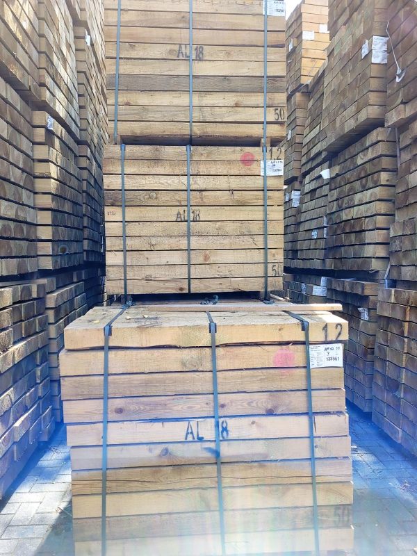 Green Treated Softwood Garden Sleepers UC3/PEFC - 95x195x1200mm – Pack of 50 - Image 2